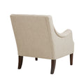 Button Tufted Accent Chair Beige Polyester