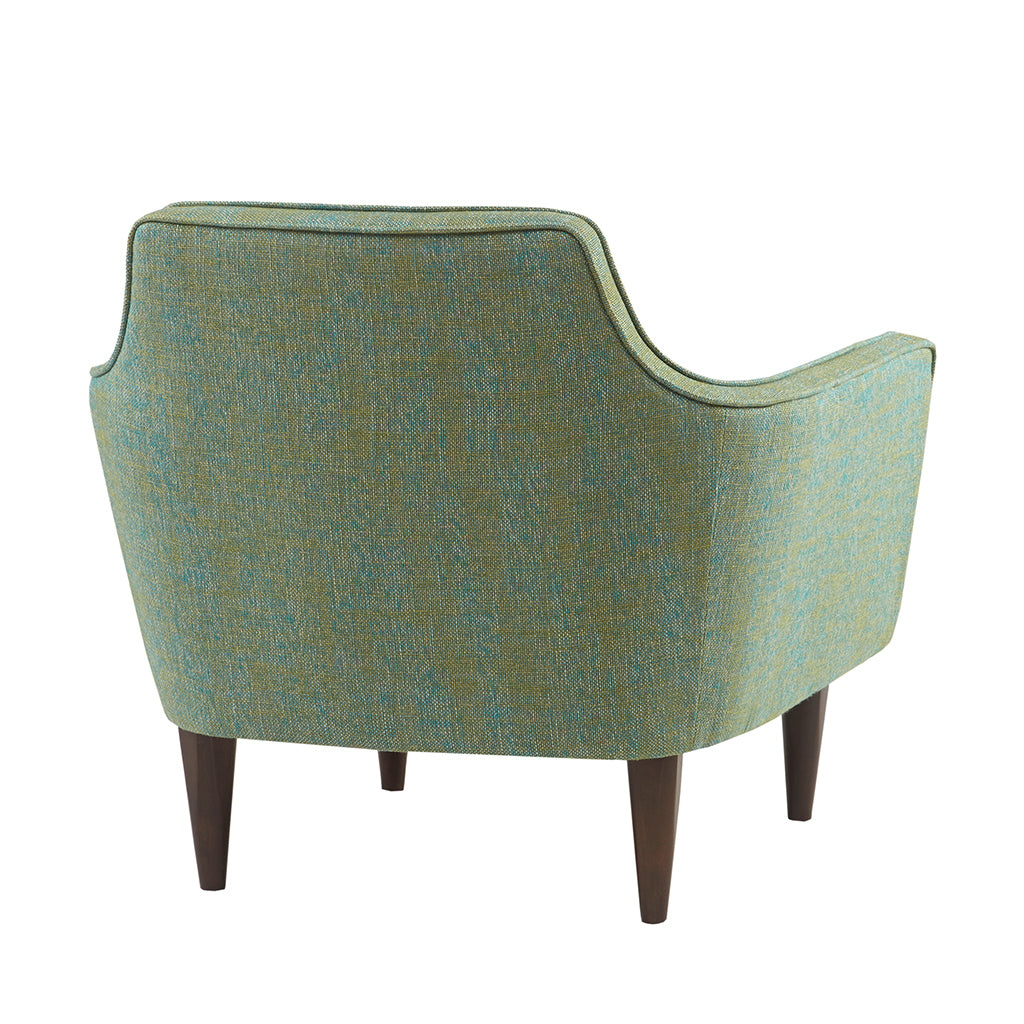 Mid Century Accent Chair Green Solid Wood