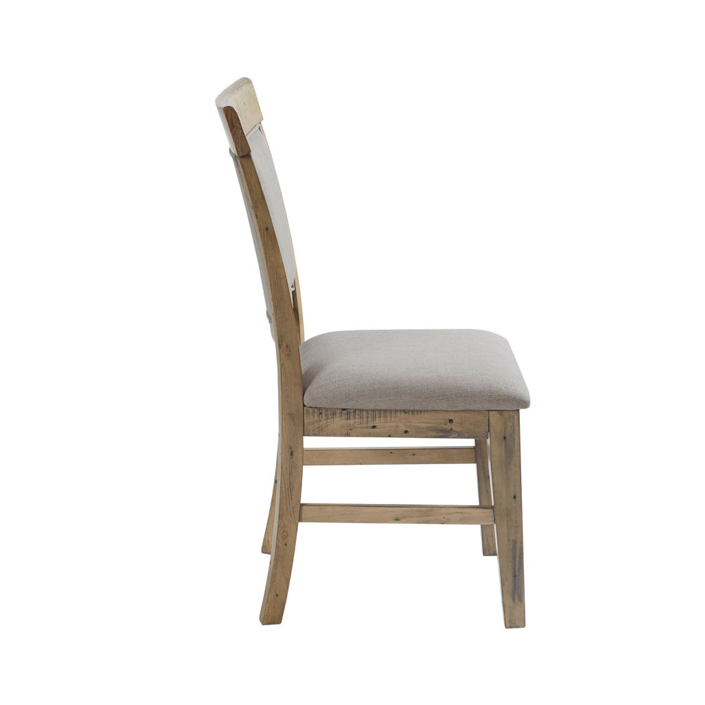 Dining Side Chair Set Of 2 Cream Grey Polyester