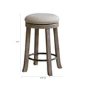 Swivel Counter Stool Cream Reclaimed Grey Polyester