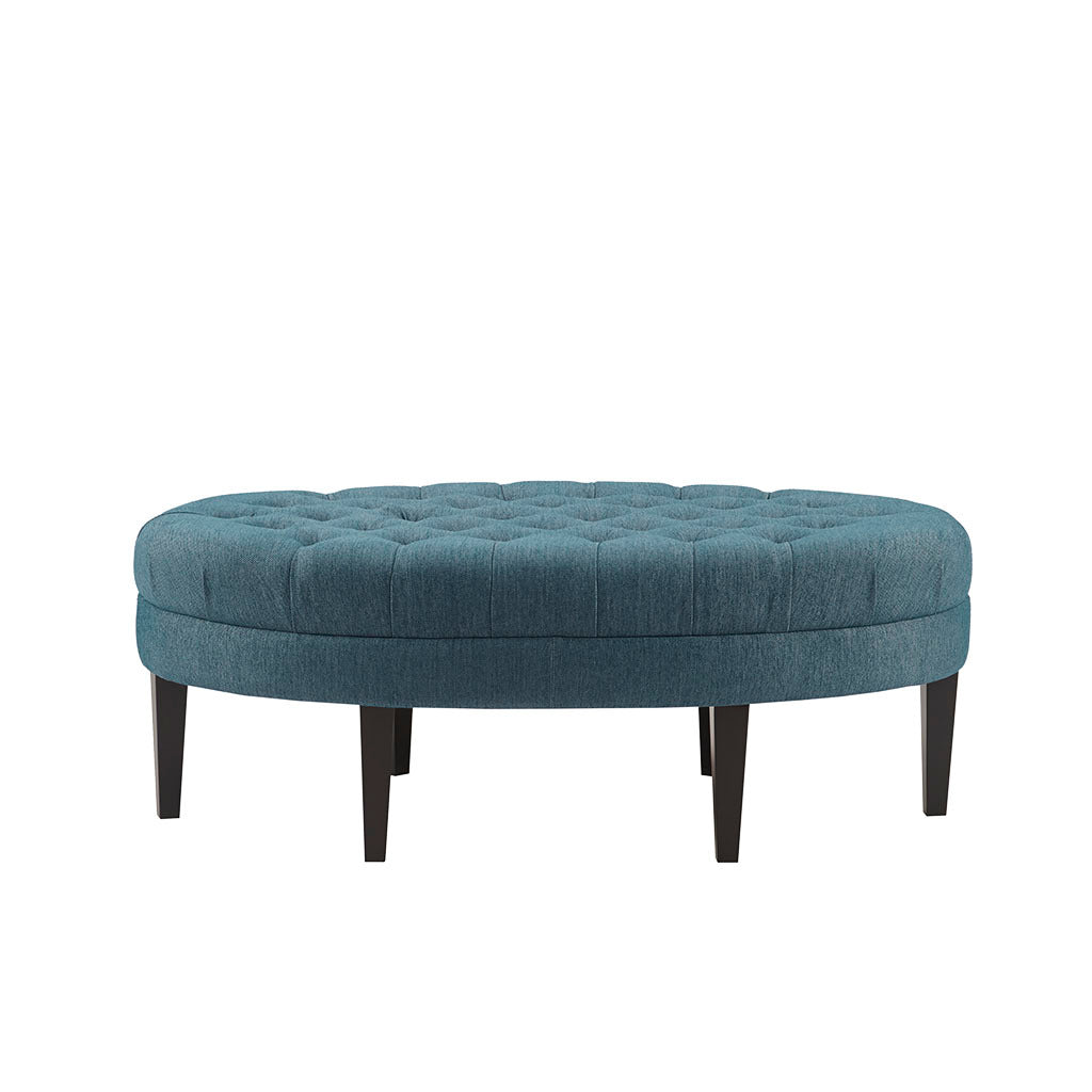 Surfboard Tufted Ottoman Blue Polyester