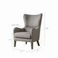 Arianna Swoop Wing Chair Grey Solid Wood