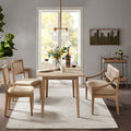 Armless Dining Chair Set Of 2 Light Brown Polyester