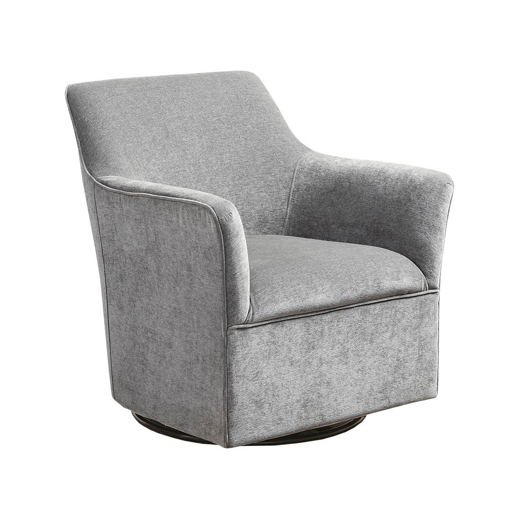 Augustine Swivel Glider Chair Grey Solid Wood
