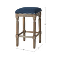 Counter Stool Set Of 2 Navy Polyester