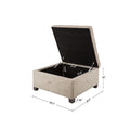 Soft Close Storage Ottoman Sand Polyester