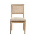 Armless Dining Chair Set Of 2 Light Brown Polyester