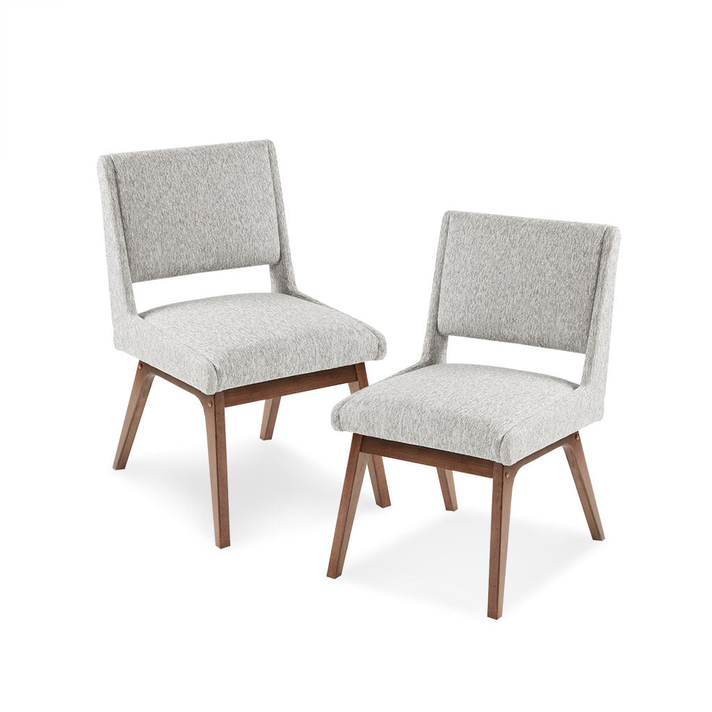 Boomerang Dining Side Chair Set Of 2 Light Grey Polyester