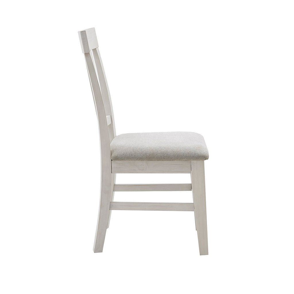 Dining Side Chair Set Of 2Pcs Reclaimed White Polyester