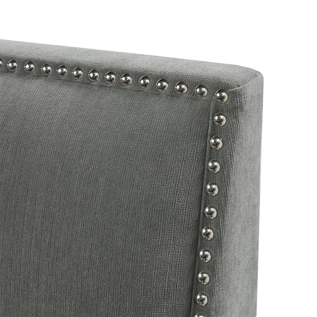 Upholstered Swivel Chair Grey Polyester