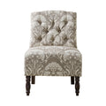 Tufted Armless Chair Taupe Polyester