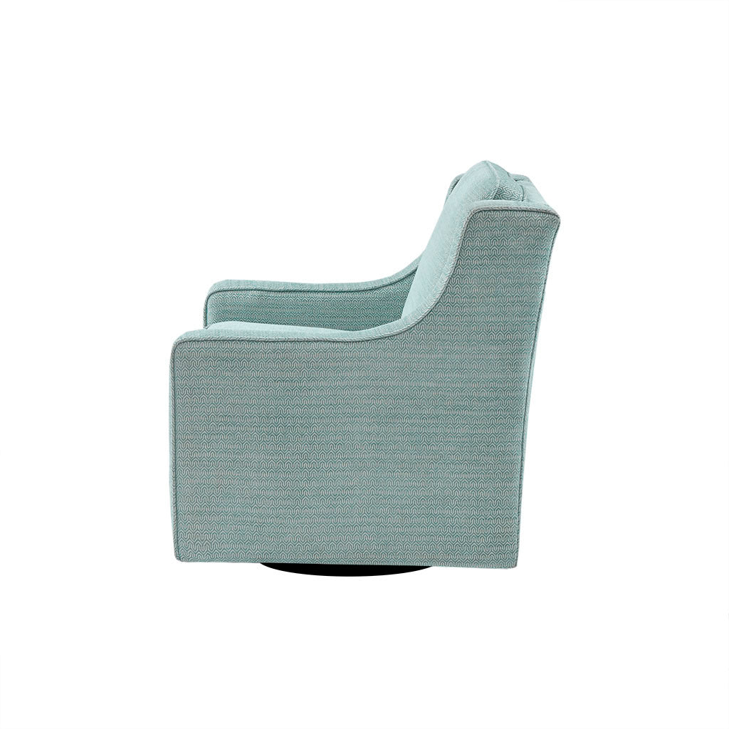 Harris Swivel Chair Blue Solid Wood