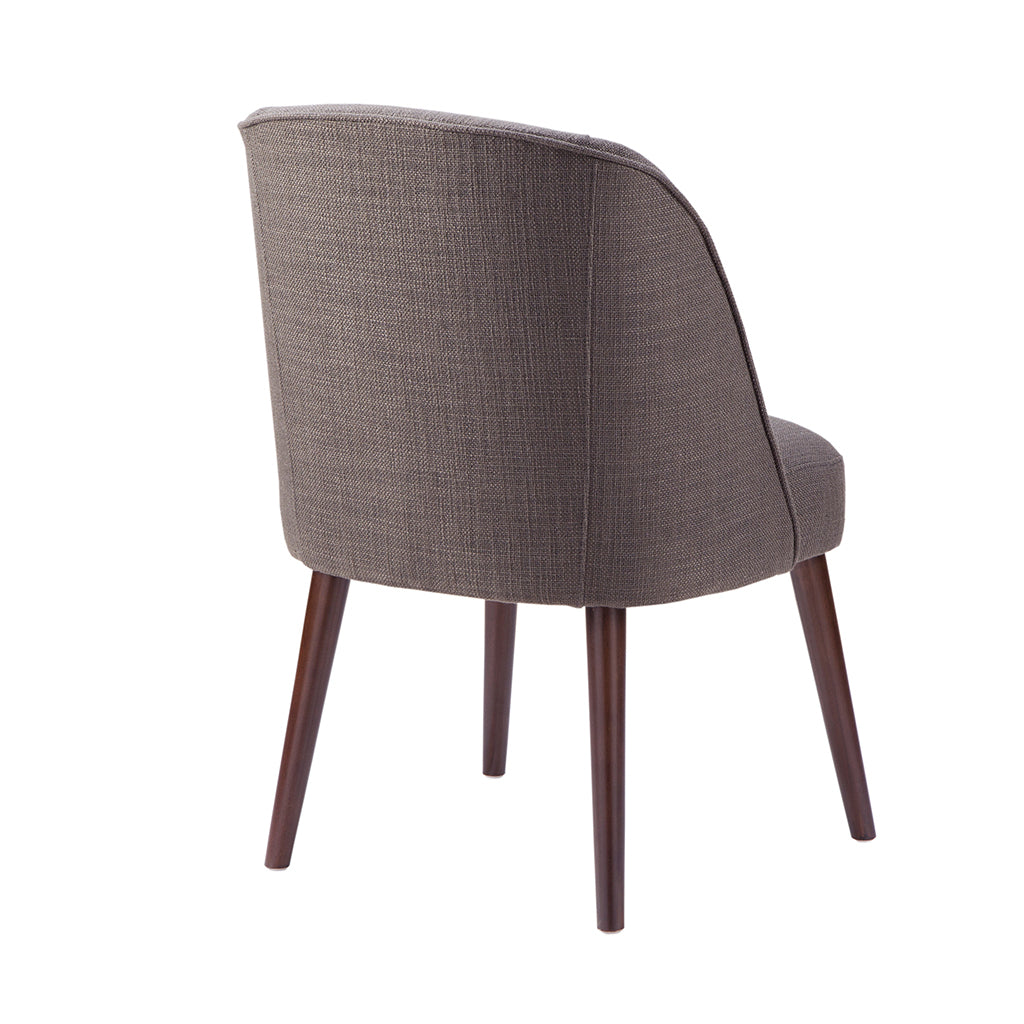 Rounded Back Dining Chair Charcoal Polyester