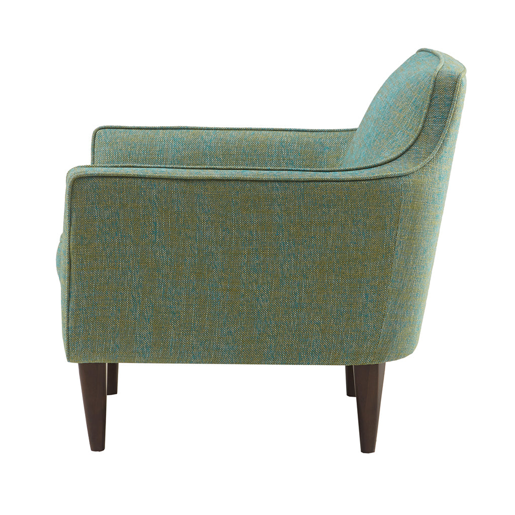 Mid Century Accent Chair Green Solid Wood