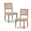 Armless Dining Chair Set Of 2 Light Brown Polyester