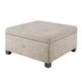Soft Close Storage Ottoman Sand Polyester