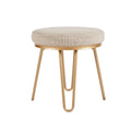 Beverly Round Stool Beige Gold Polyester