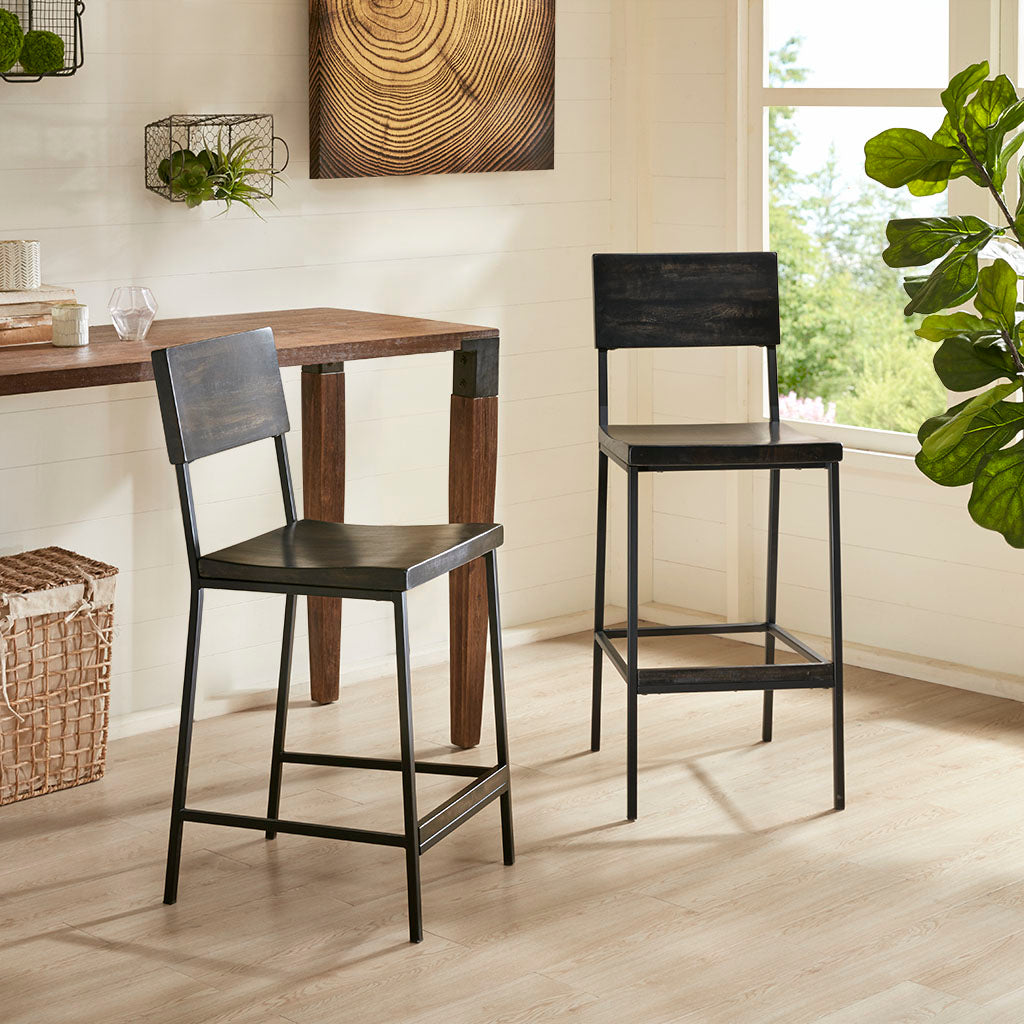 Tacoma 24" Counter Stool Black Wood