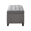 Tufted Top Soft Close Storage Bench Grey Polyester