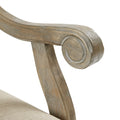 Exposed Wood Arm Chair Beige Polyester