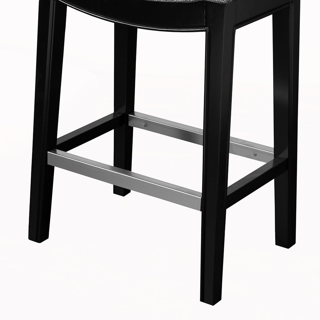 Saddle Counter Stool Grey Wood