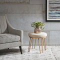 Beverly Round Stool Beige Gold Polyester