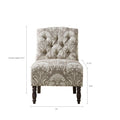 Tufted Armless Chair Taupe Polyester