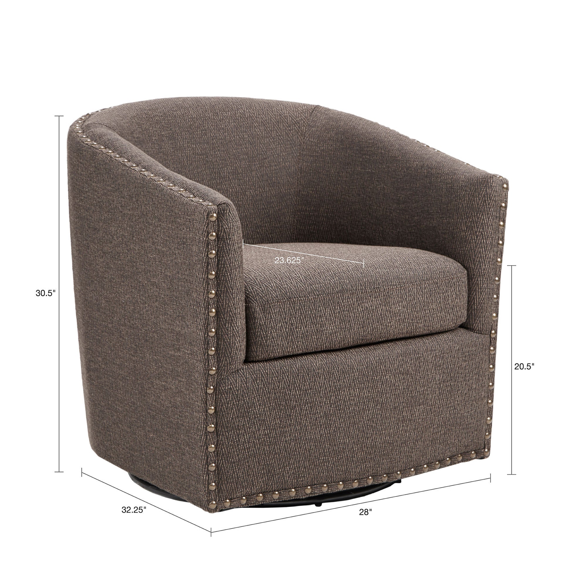 Tyler Swivel Chair Chocolate Solid Wood