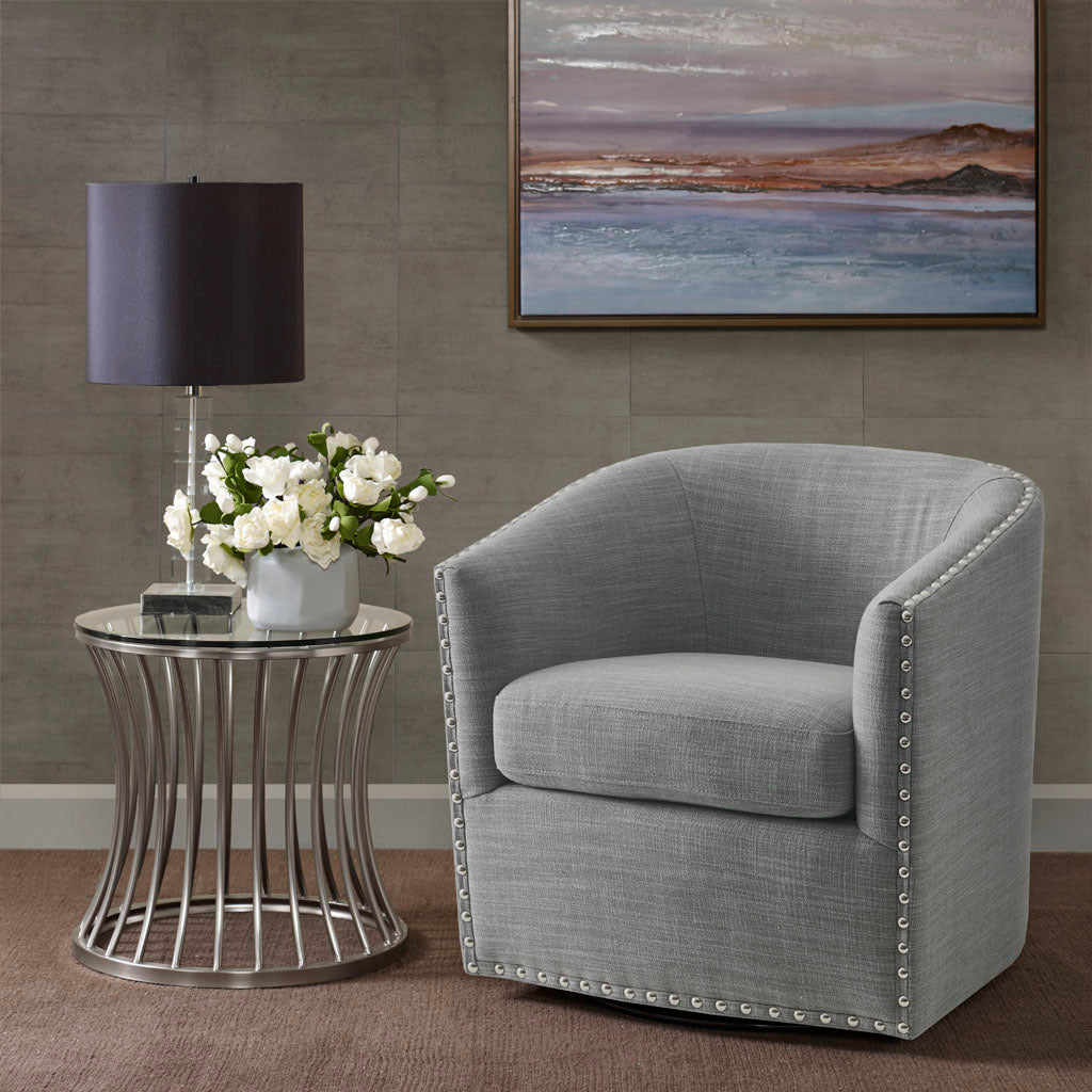 Tyler Swivel Grey Solid Wood