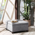 Soft Close Storage Ottoman Charcoal Polyester