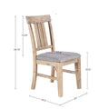 Dining Side Chair Set Of 2Pcs Natural Grey Polyester