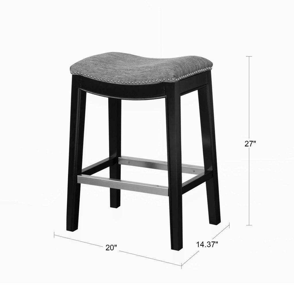 Saddle Counter Stool Grey Wood