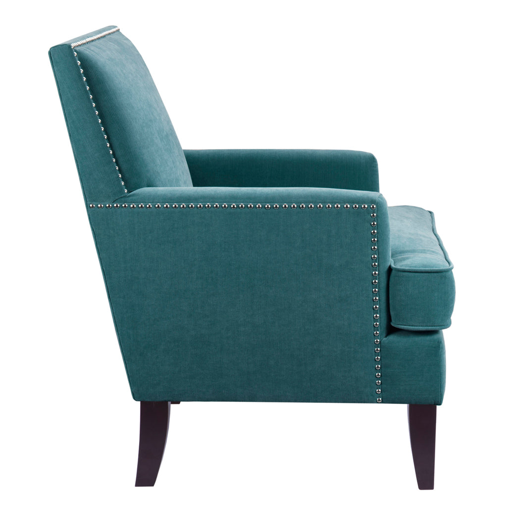 Track Arm Club Chair Blue Polyester