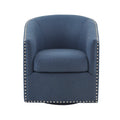 Tyler Swivel Chair Blue Solid Wood