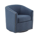 Tyler Swivel Chair Blue Solid Wood