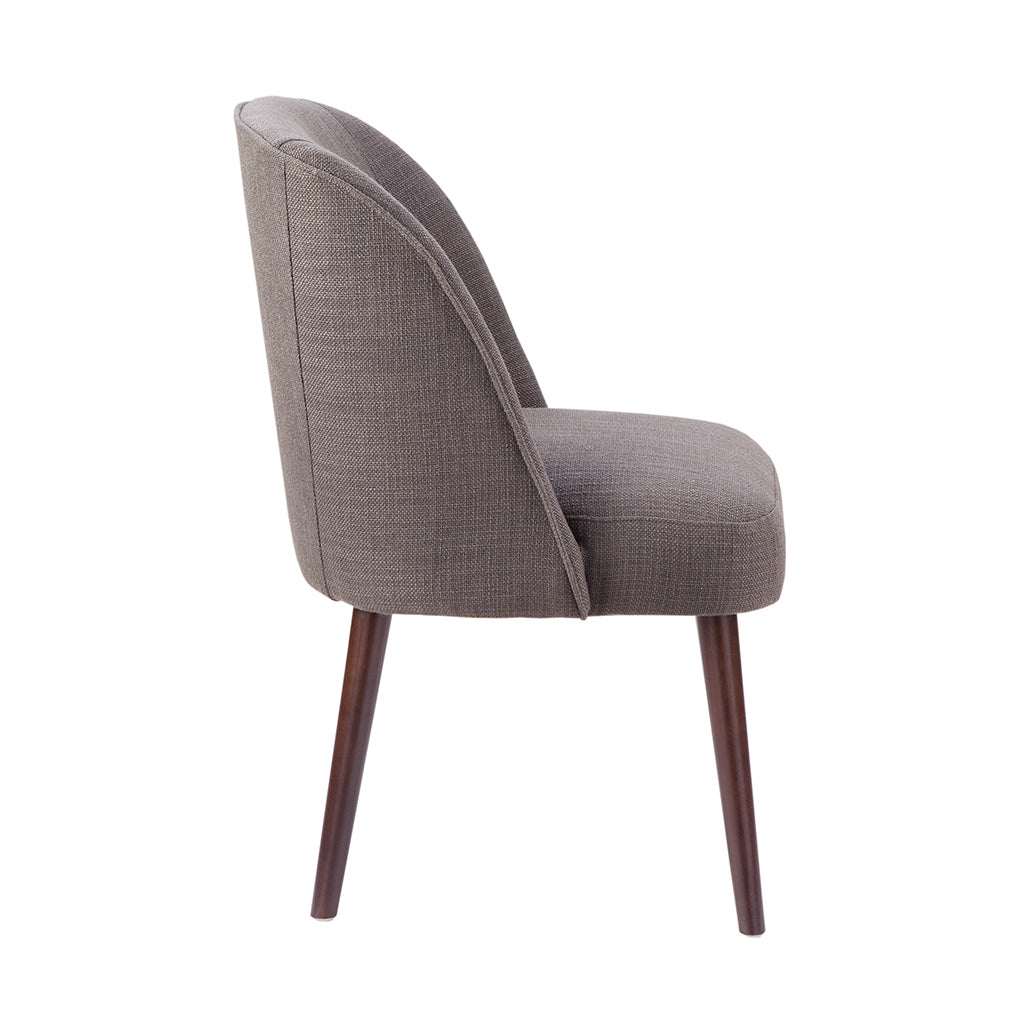 Rounded Back Dining Chair Charcoal Polyester