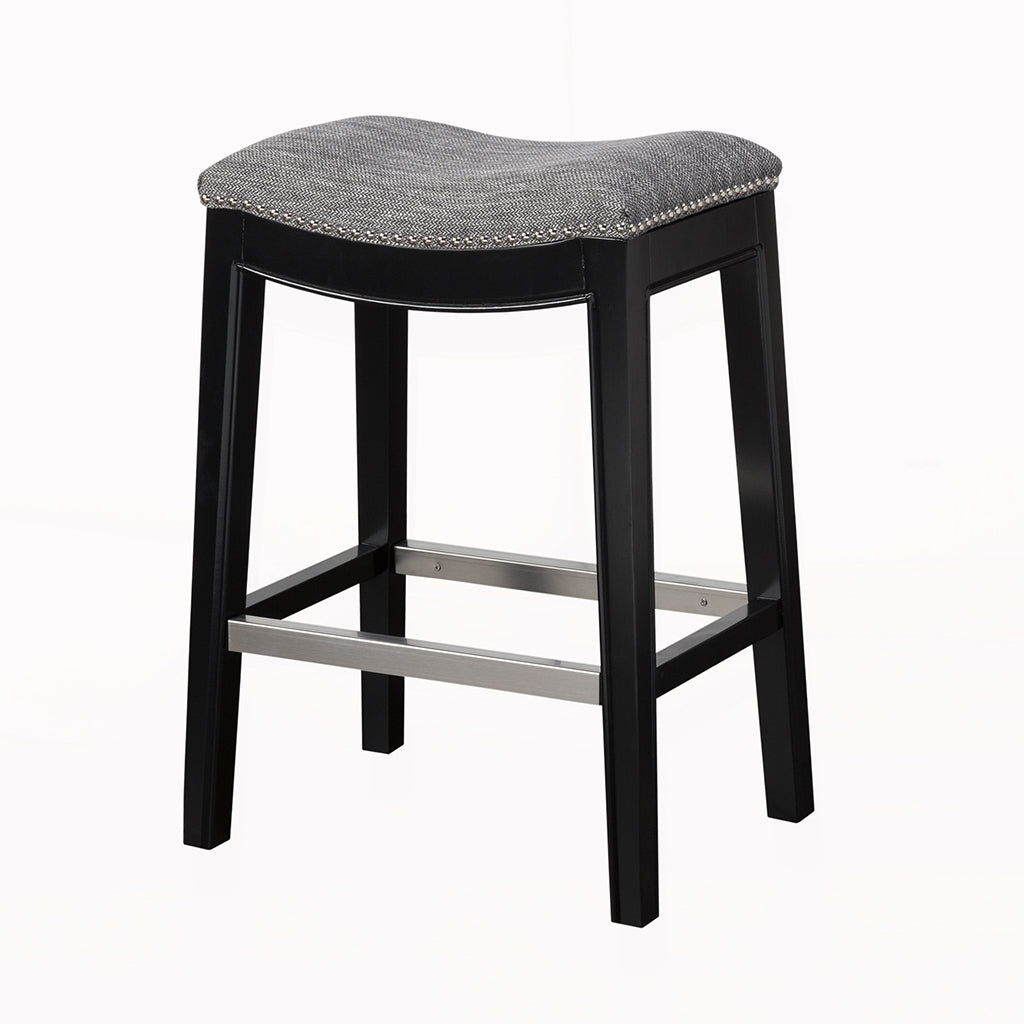 Saddle Counter Stool Grey Wood