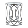 Arlo Metal Eyelet Accent Table Grey Metal