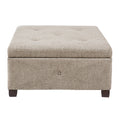 Soft Close Storage Ottoman Sand Polyester