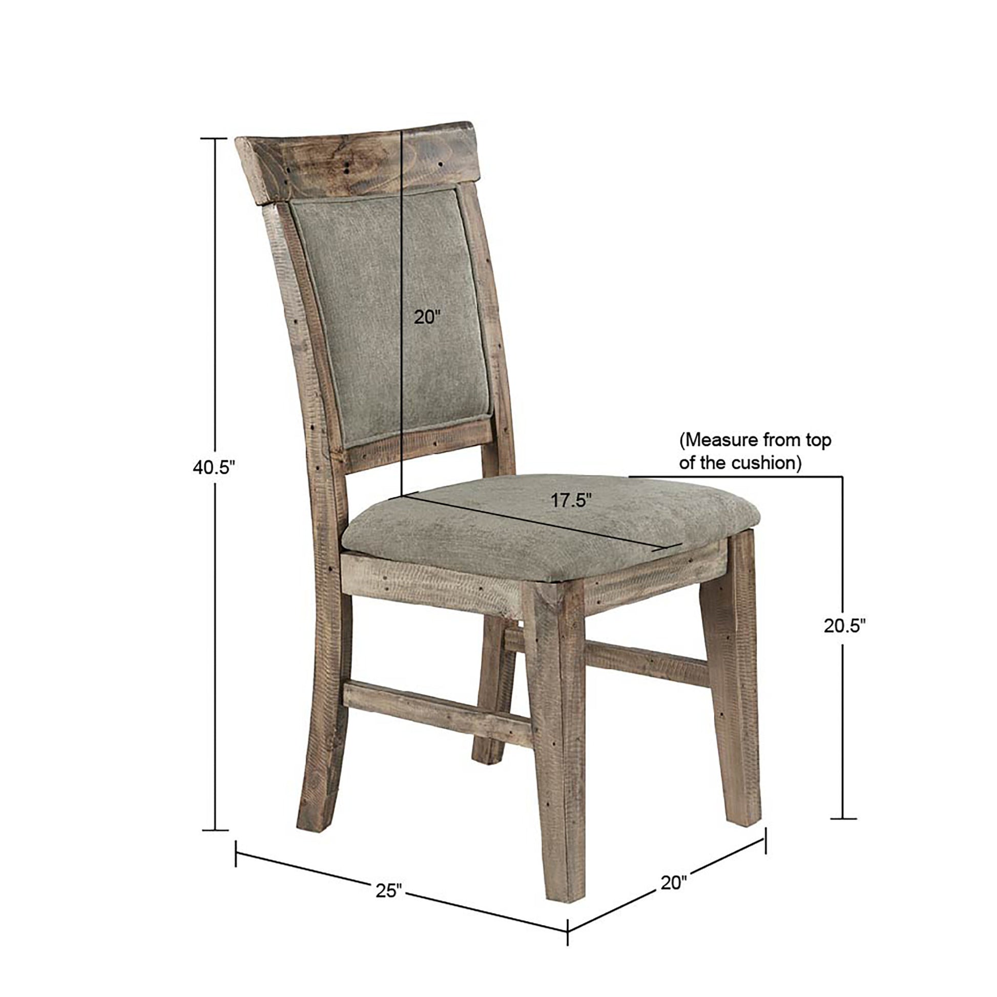 Dining Side Chair Set Of 2Pcs Natural Grey Polyester