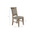 Dining Side Chair Set Of 2Pcs Natural Grey Polyester