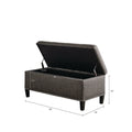 Tufted Top Soft Close Storage Bench Charcoal Polyester