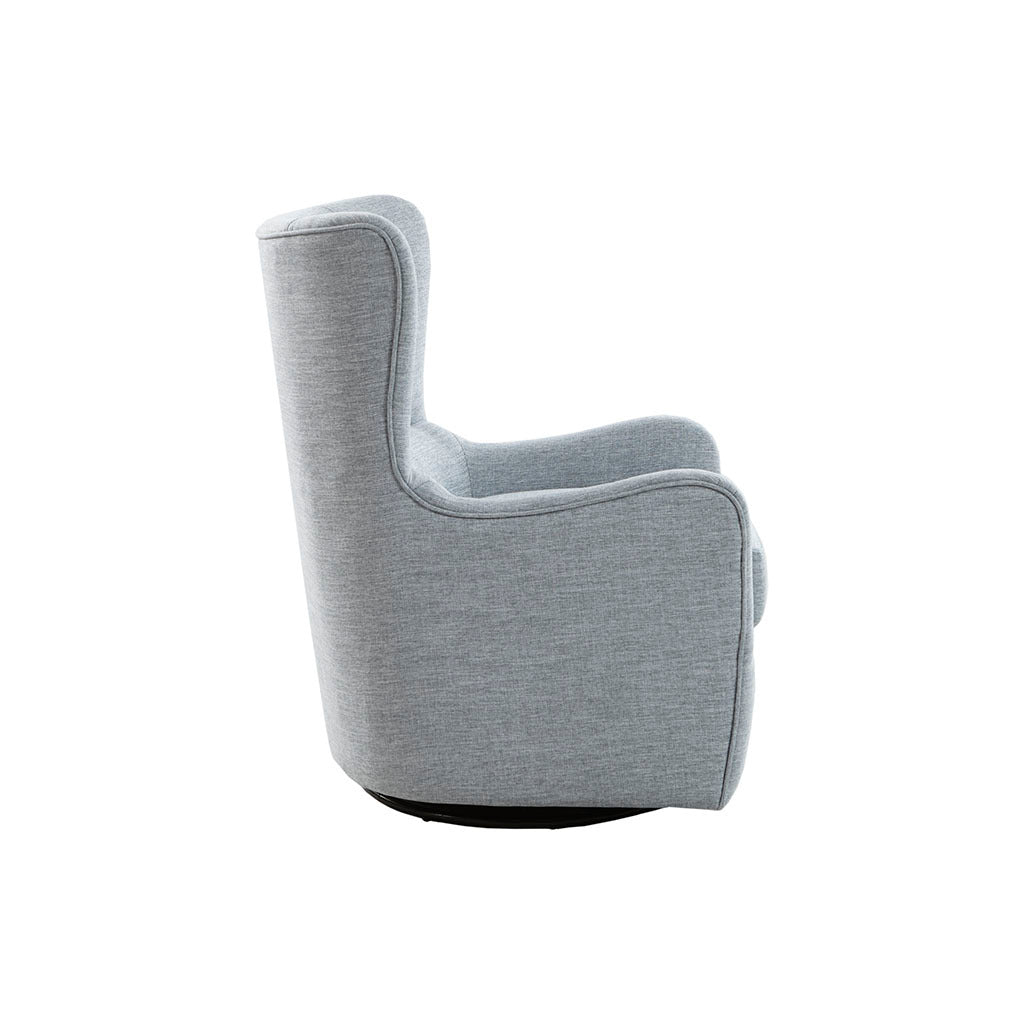 Arianna Swivel Glider Chair Light Blue Solid Wood