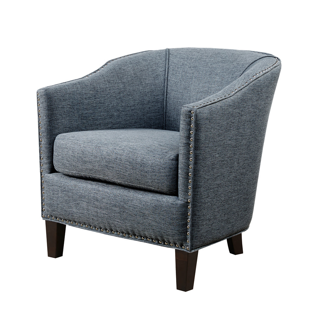 Barrel Arm Chair Slate Blue Polyester