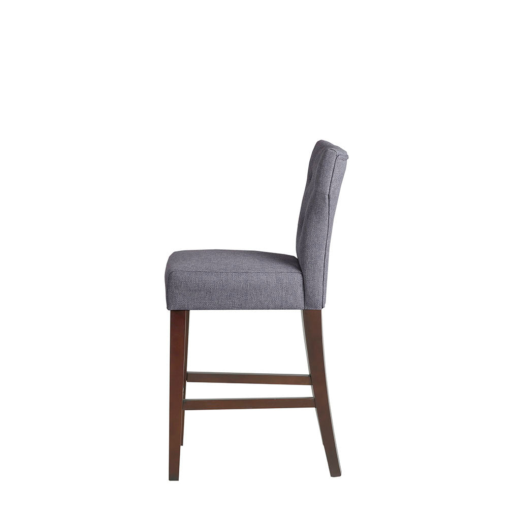 Tufted Back Counter Stool Grey Polyester