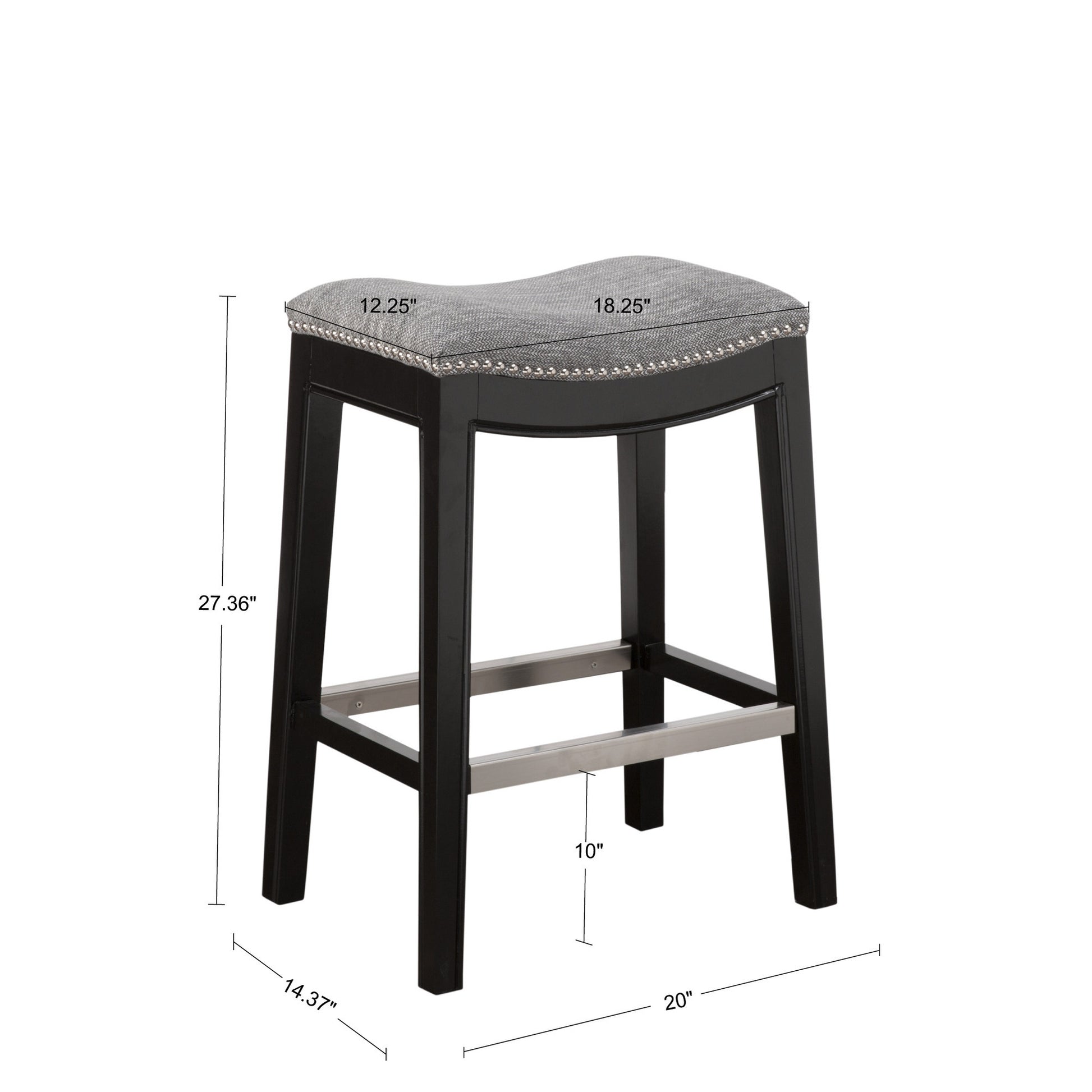 Saddle Counter Stool Grey Wood