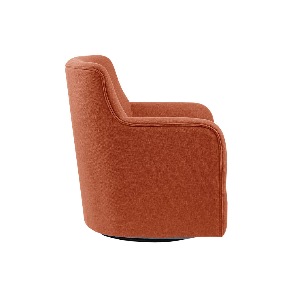 Adele Swivel Chair Orange Solid Wood