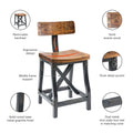 Counter Stool With Back Amber Wood