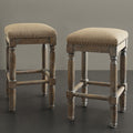 Counter Stool Set Of 2 Sand Polyester