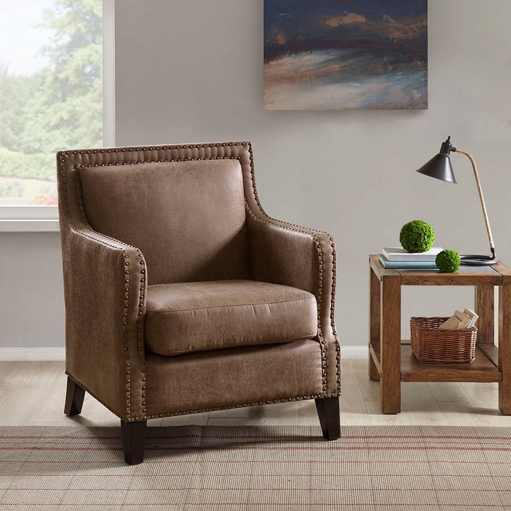 Shasta Accent Chair Brown Solid Wood